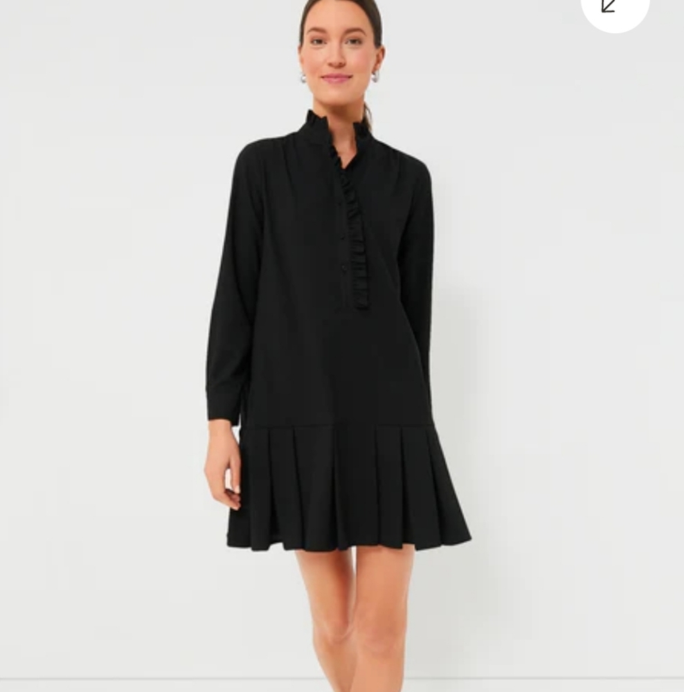 Tuckernuck Black Ruffle Long Sleeve Dress